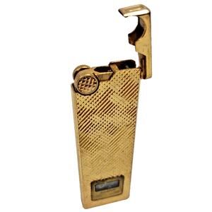 VTG Advance Rare Gold Electronic Lighter w LCD Screen Quartz Clock Date Japan